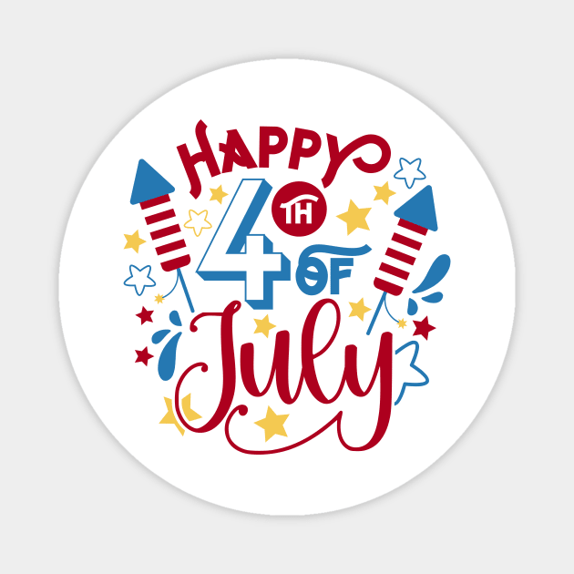 Happy 4th of July Magnet by CraftyBeeDesigns